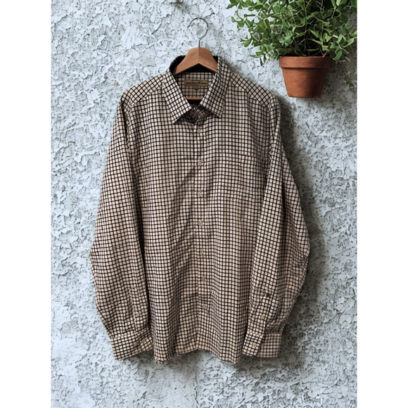 Dubarry Plaid Button Down Shirt Long Sleeve Casual Flip Cuff Mens XL - Picture 1 of 10